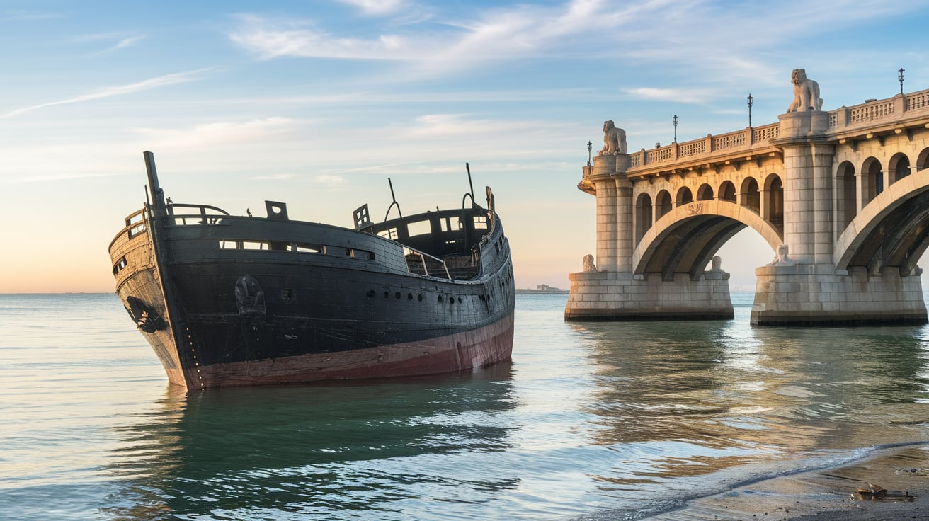 Nao Trinidad Bridge of Lion's collision