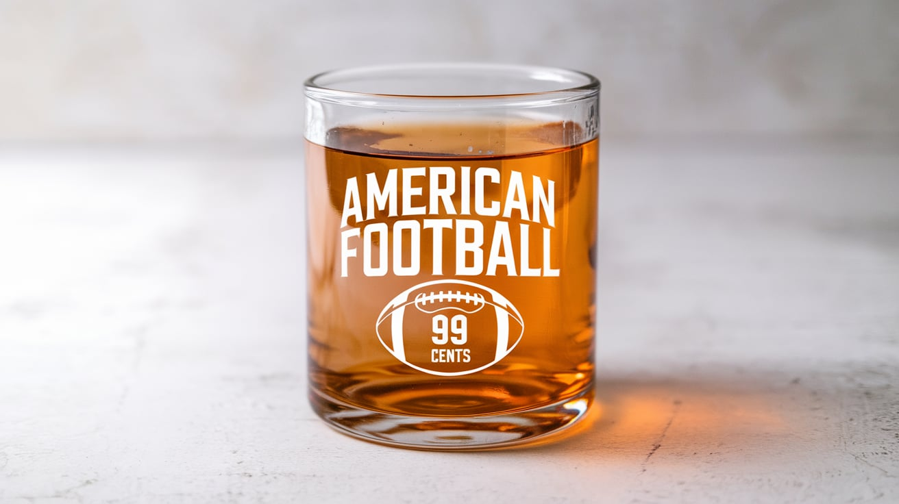 American football tumbler glass 99 cents