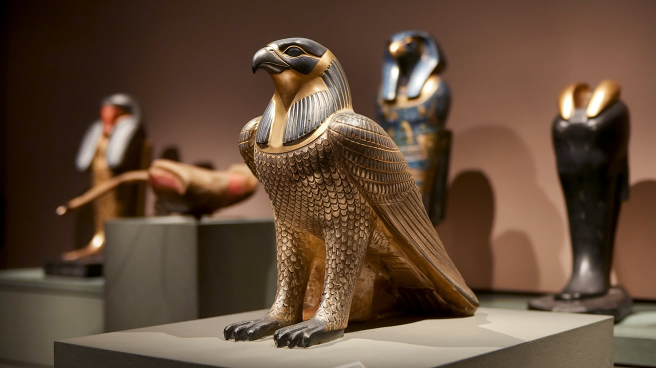 figure of Horus as a falcon at LACMA